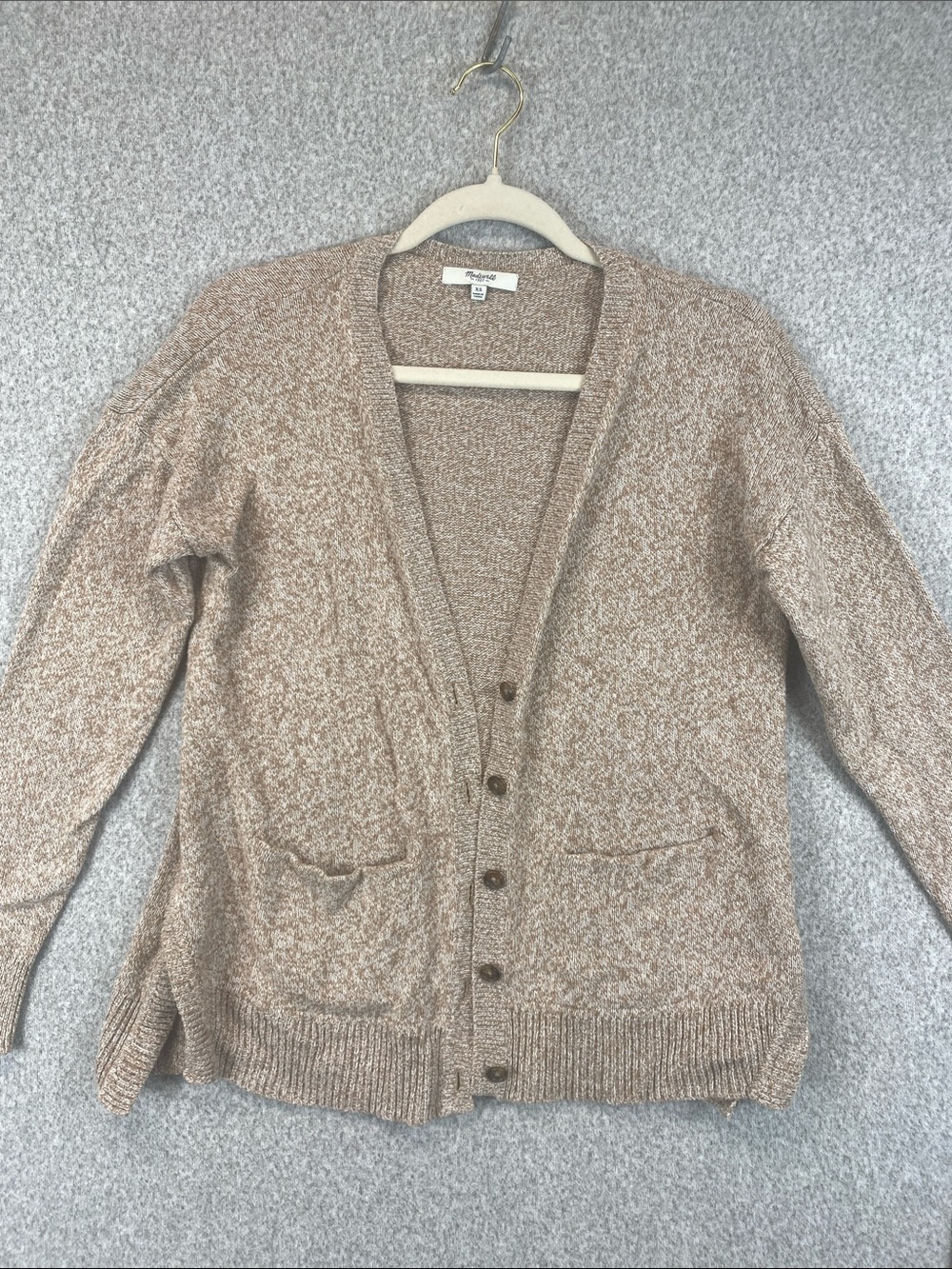 Madewell brown cardigan size XS chunky buttons grunge Y2K preppy